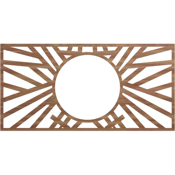 Ekena Millwork Hoover Wood Fretwork Pierced Ceiling Medallion, Walnut, 32"W x 16"H x 11 7/8"ID x 3/8"T CMWP32X16X0375HOWA - main